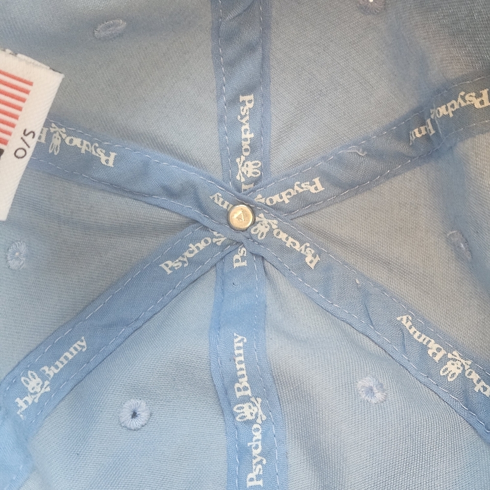 Psycho Bunny Baseball Cap Hat  Adjustable Light Blue Pre-Owned One Size Fits Mos - Picture 8 of 8